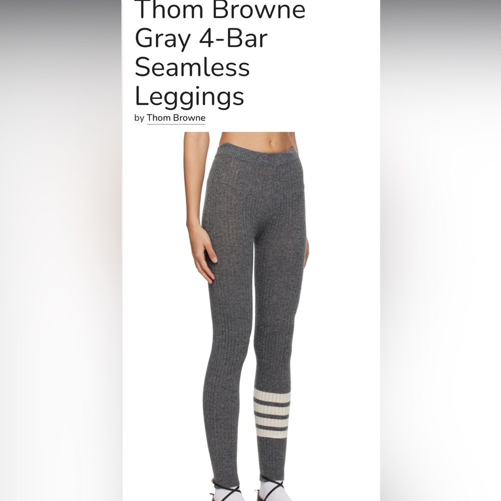 Thom Browne Gray 4-Bar Seamless Leggings